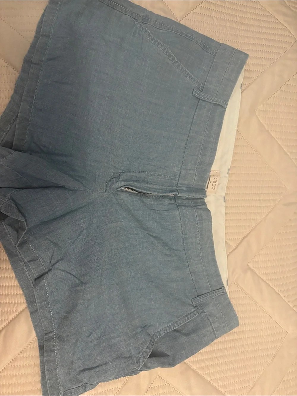 J. Crew Light Blue Linen-Blend High Waist Shorts